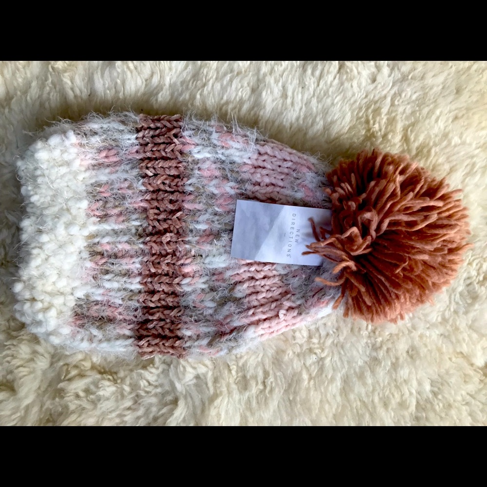 Brand New - Multi Yarn Beanie-light pink